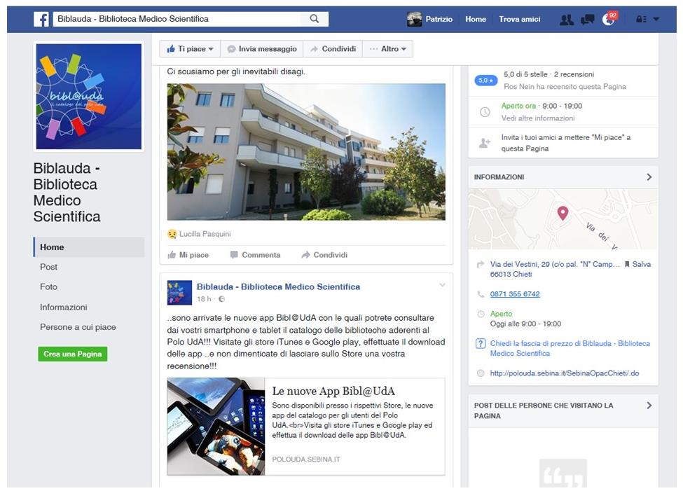 Profili Facebook e Twitter BMS