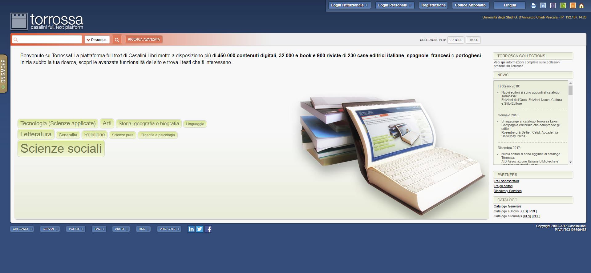 Presentazione delle nuove risorse elettroniche TORROSSA Casalini
